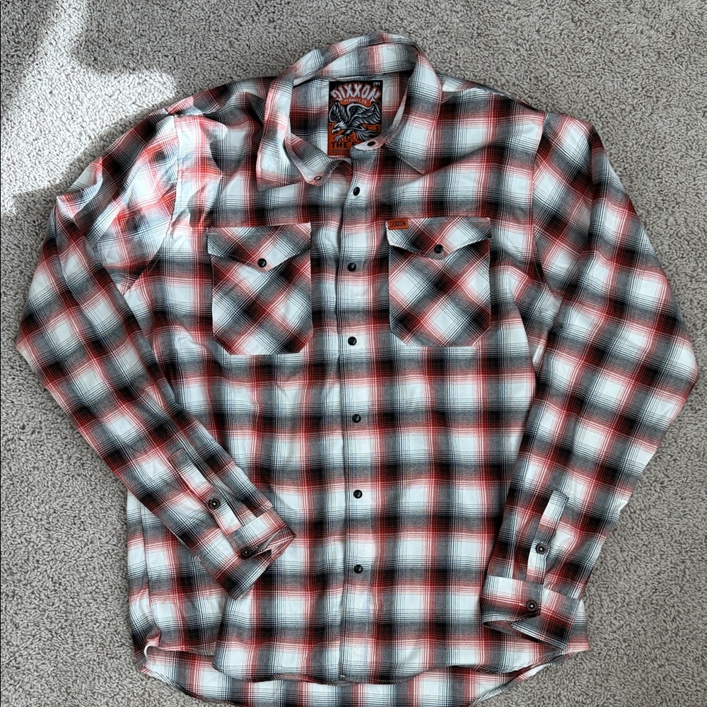 DIXXON Classic Red and Gray Plaid Shirt